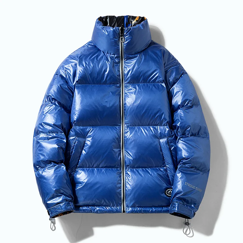 Autumn  winter new double-sided wear, lovers down jacket men and women's fashion trend cotton suit stand collar bread suit men