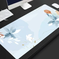 blue plant flower mouse pad gamer home large mousepad xxl keyboard pad mousepads natural rubber carpet office pc mice pad 80x30