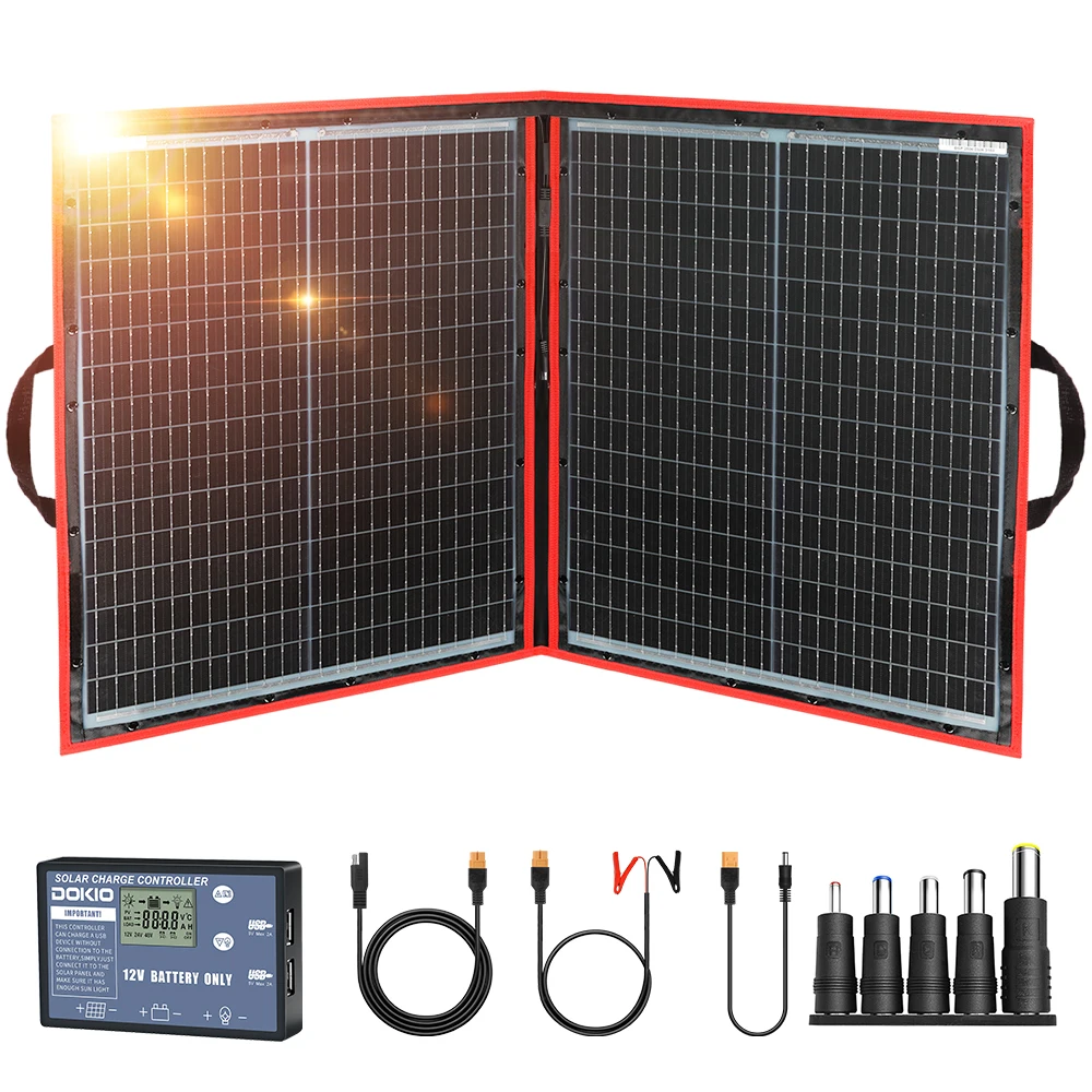 Dokio 80W Solar Panel 18V Flexible Foldble Solar Panel Usb Portable Solar Cell Kit For Boats/Out-door Camping  12V