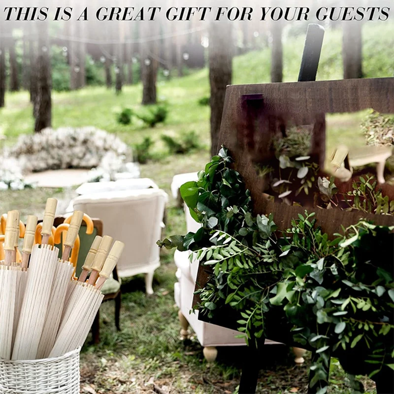 Зонт Свадебный из белой бумаги 60 см