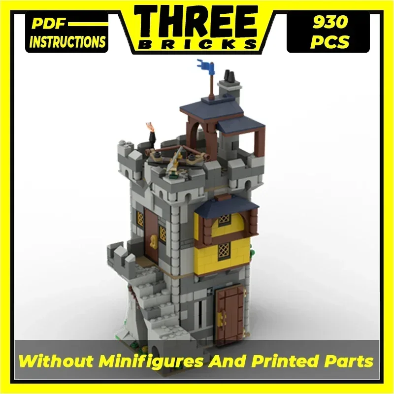 Фото Технические Moc Bricks, модель крепости, альтернативная часовая башня, модульные строительные блоки, подарки, игрушки для детей, наборы «сделай сам», сборка №2