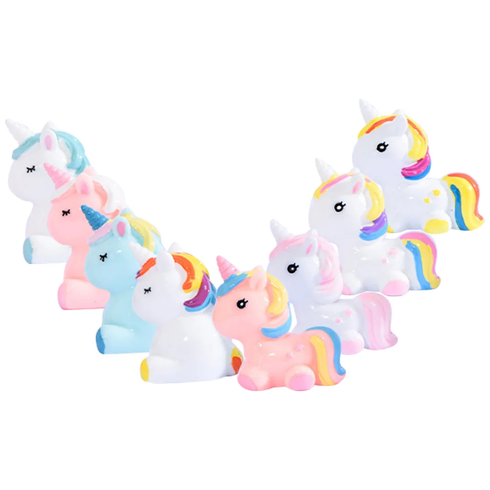 8 шт. единорог пейзаж маленькие фигурки животных бонсай ремесленные украшения из