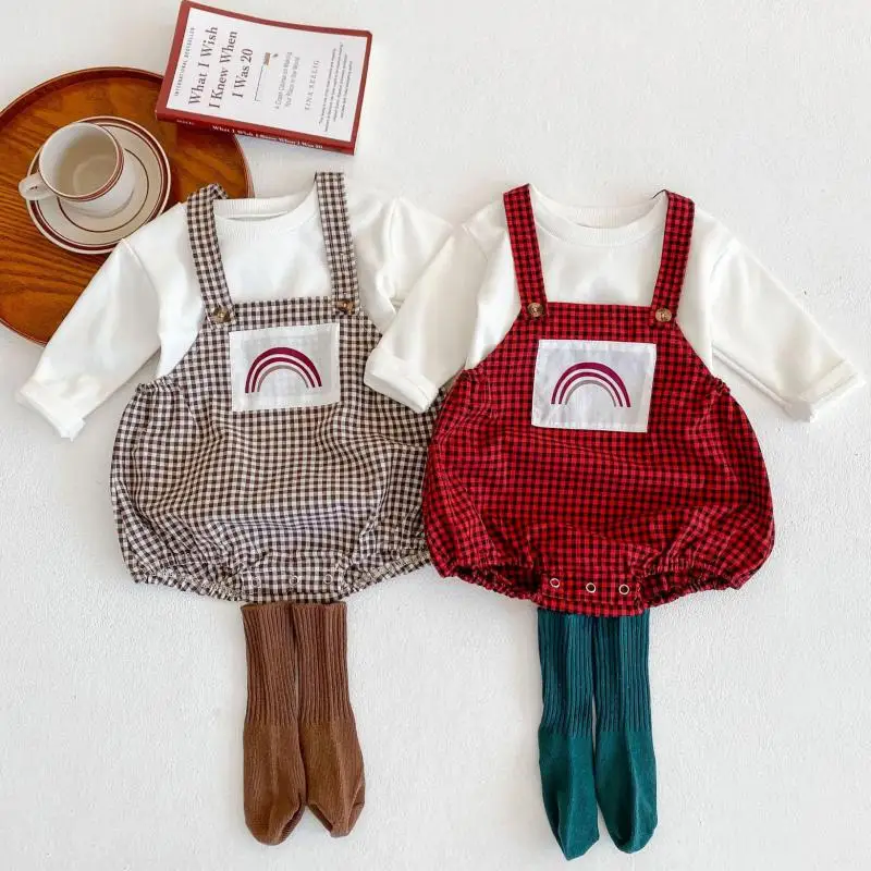 

Новинка весны 2022, Детский комплект радужной одежды, Радужный Боди без рукавов для младенцев + белая футболка, комплект из 2 предметов для мал...