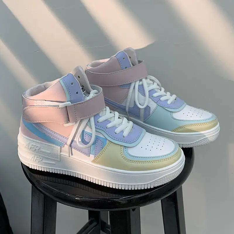 

Patchwork Woman Vulcanize Shoes Japanese Style Kawaii Zapatillas Mujer Autumn Belt Buckle Sneakers Fashion 2021 Ladies Shoes