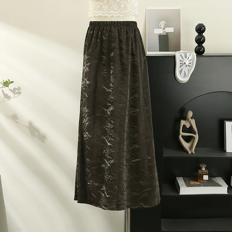 

Женская жаккардовая плетеная юбка с завышенной талией, модная винтажная шифоновая юбка трапециевидной формы, летняя одежда