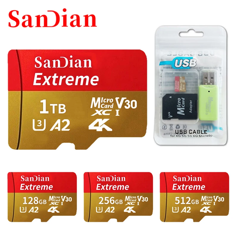 

2TB Micro SD Card 1TB 512GB Class 10 Memory Card 256GB 128GB 64GB SD TF Card Micro TF SD Mini SD Card for Phone/computer/Camera