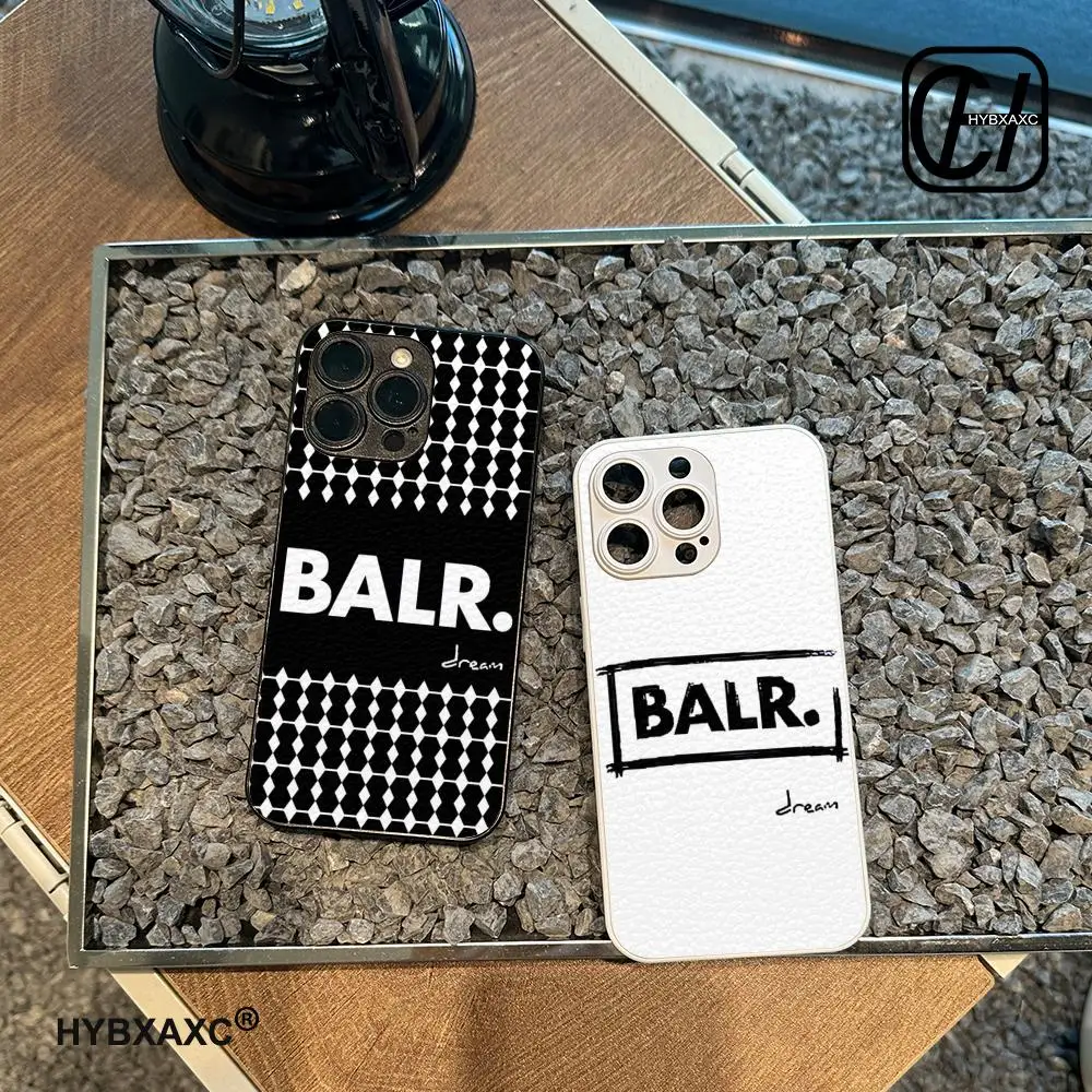 Luxury Design B-Balr Phone Case Lambskin Leather For iPhone 16 15 14 13 12 11 Pro Max Custom Cover