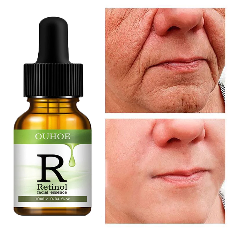 Retinol Wrinkles Removal Face Serum Lifting Firming Anti-Aging Fade Fine Lines Essence Moisturizing Skin Care Beauty Health 10ml