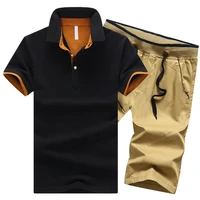 summer 2022 new brand men sports sets 2piece casual mens short sleeve polo shirtshorts running fitness suit male tracksuit 5xl