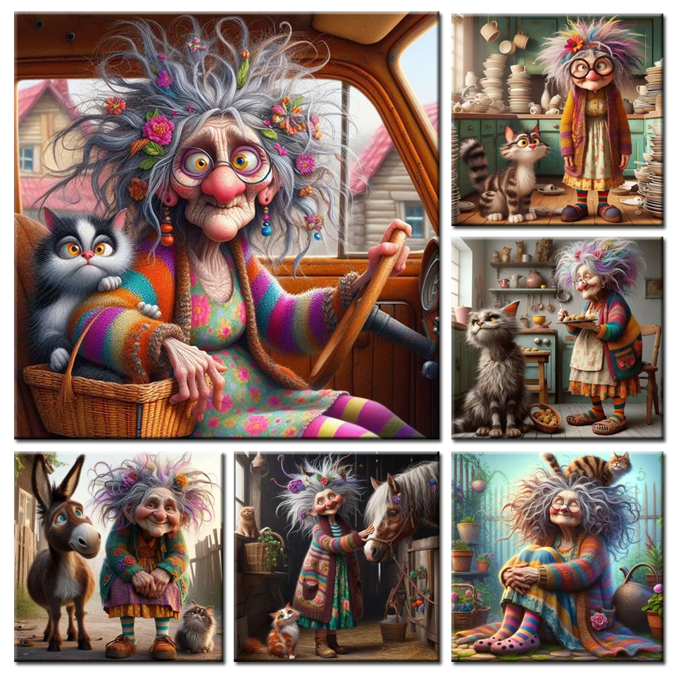 Забавный Dld Lady с индивидуальностью 5D DIY алмазная живопись вышивка крестиком