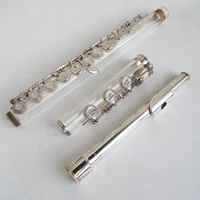 17 hole open hole flute closed hole dual purpose acrylic flute c flute silver plated transparent flute