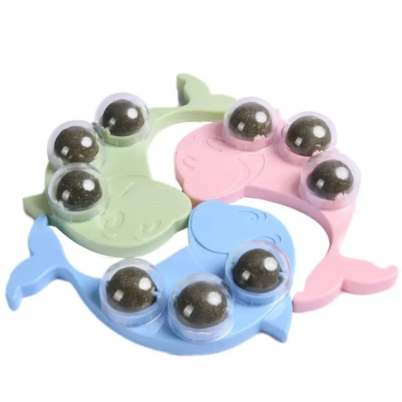 

Мяч С Кошачьей Мятой, интерактивный мяч из кошачьей мяты, настенное крепление, вращающаяся на 360 градусов игрушка для жевания кошек для повы...