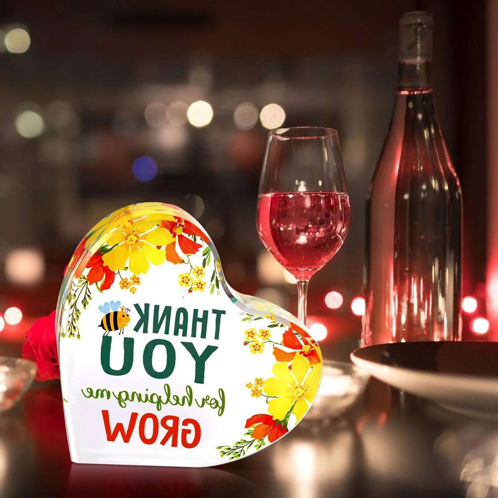 

Ornament Vintage Ornament Set Vintage Christmas Ornament Blessing Quotes Heart Shaped Ornament Acrylic Commemorative Gift