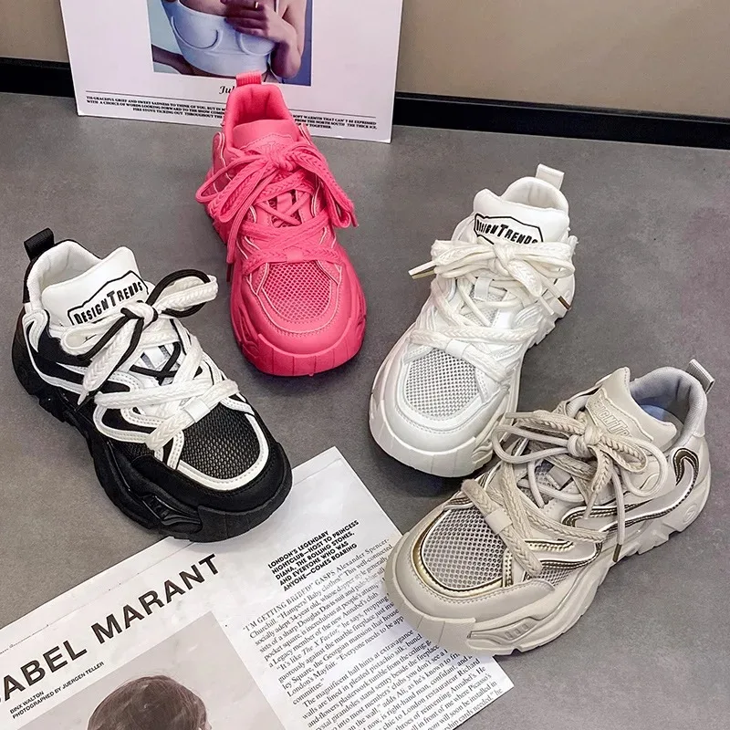 Туфли женские летние на толстой подошве повседневные двойные