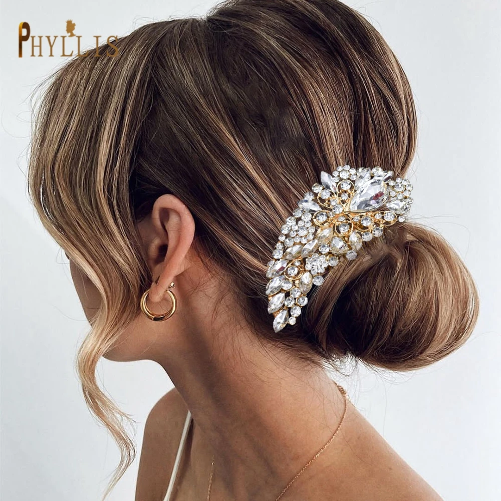 

A16 Bridal Headpiece Diamond Wedding Combs for Women Tiara Crystal Girls Hair Clips Bride Headdress Accessories Head Ornaments