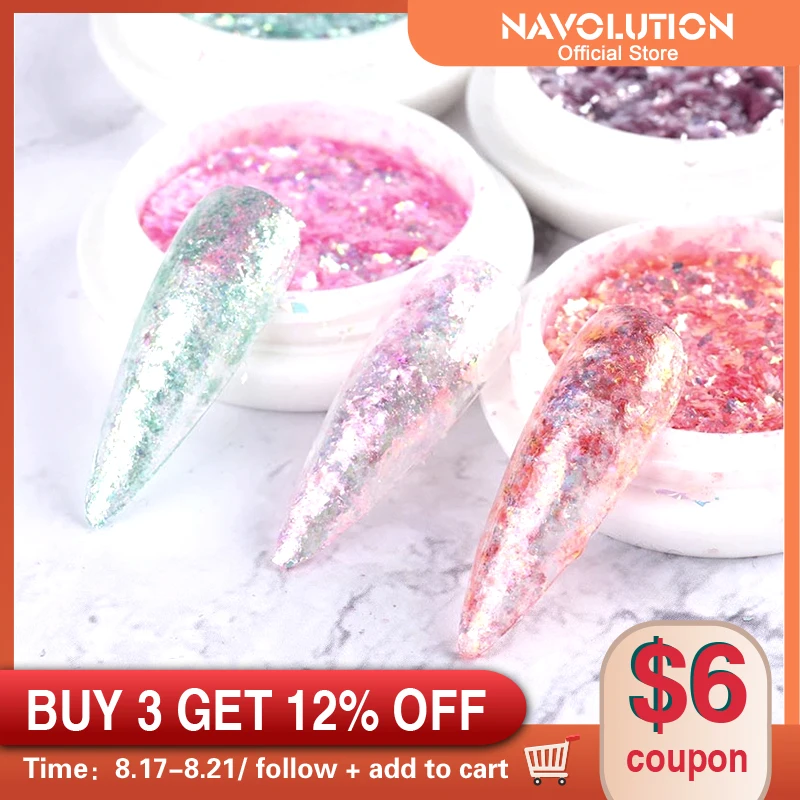 Crystal Fire Opal Flakes Nail Sequins Purple Holographic Glitter DIY Chrome Powder for Spring Nails Manicure Paillettes