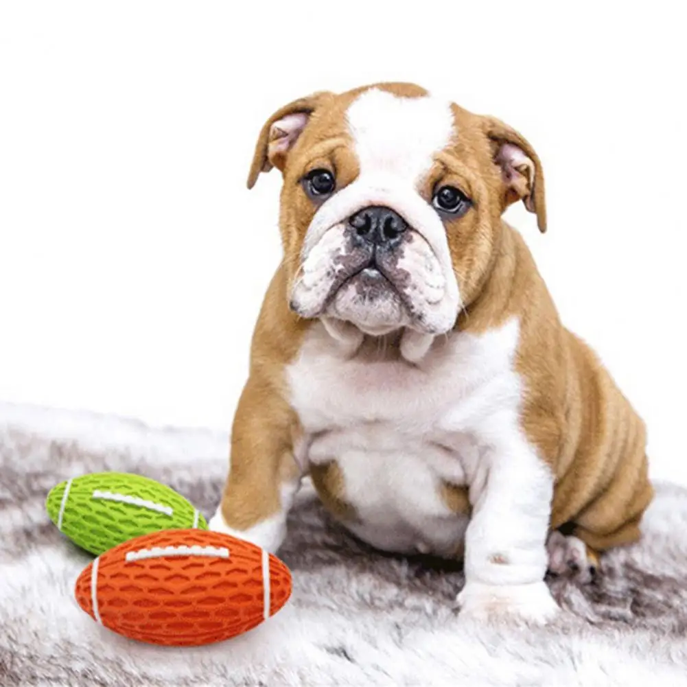 

40%HOT Dog Chew Toy Bite Resistant Relieve Boredom Indeformable Cat Dog Toy Football Voice Sound Balls for Entertainment