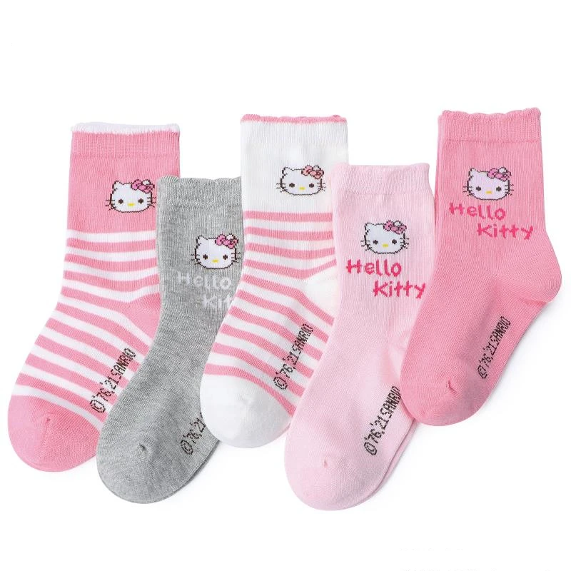 

Kawaii Cartoon Hellokitty Children's Socks Spring, Summer and Autumn Baby Cotton Breathable Boneless Socks Cute Children's Socks