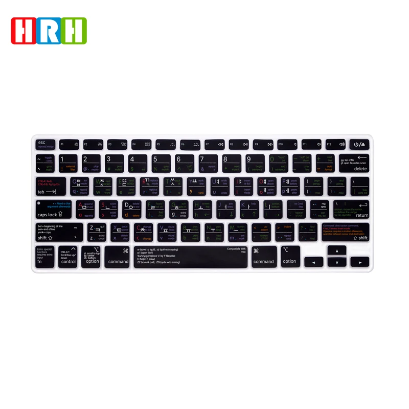 

HRH VIM/VI Корейская клавиатура с горячими клавишами, Силиконовая защита для клавиатуры, кожа для Mac Air Pro Retina 13 "15" A1502
