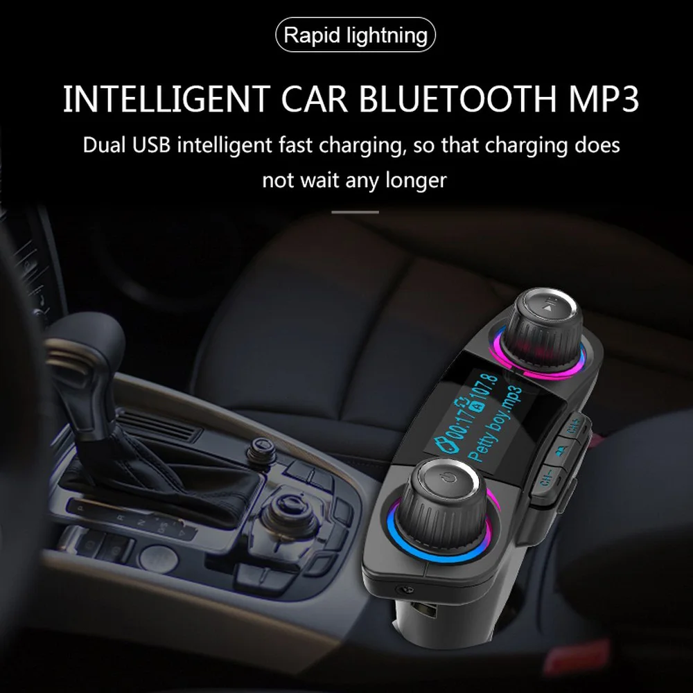 

Автомобильный Bluetooth-комплект, FM-передатчик, быстрое зарядное устройство USB Type-C, автомобильный комплект громкой связи, MP3-плеер, поддержка TF-карты, B mp3-модулятор, плеер