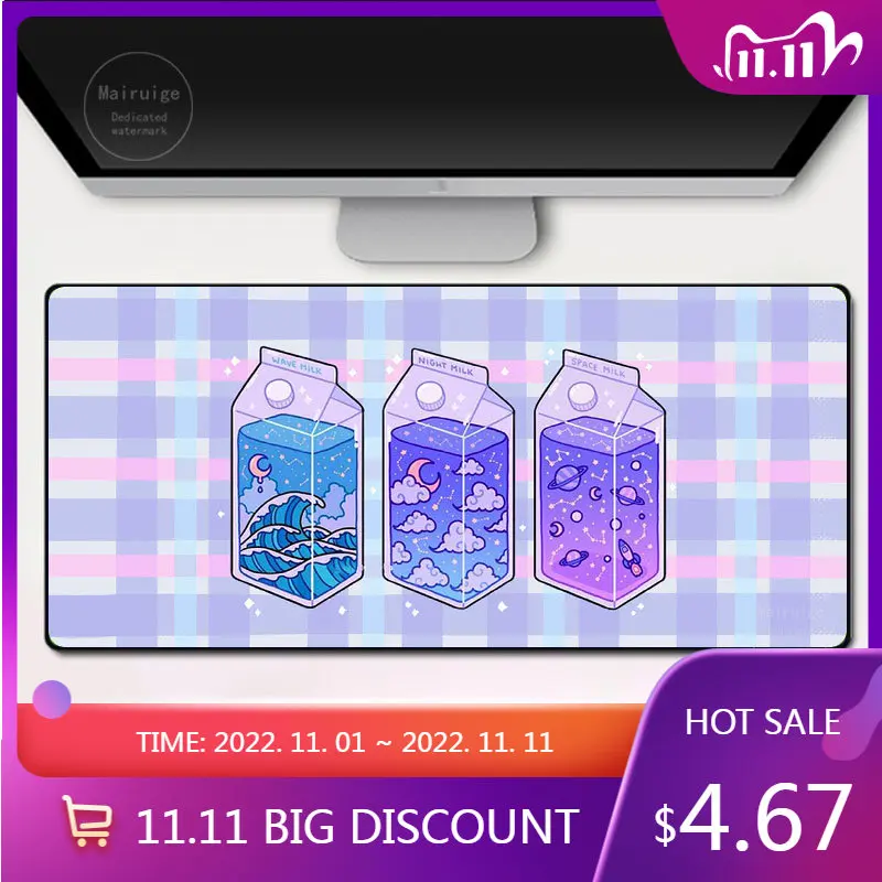 

40*90CM Cute Mouse Pad Creative Game Computer Keyboard Long TableMat Kawaii Desk for Teen Girls MousePad Bedroom Office Supplies
