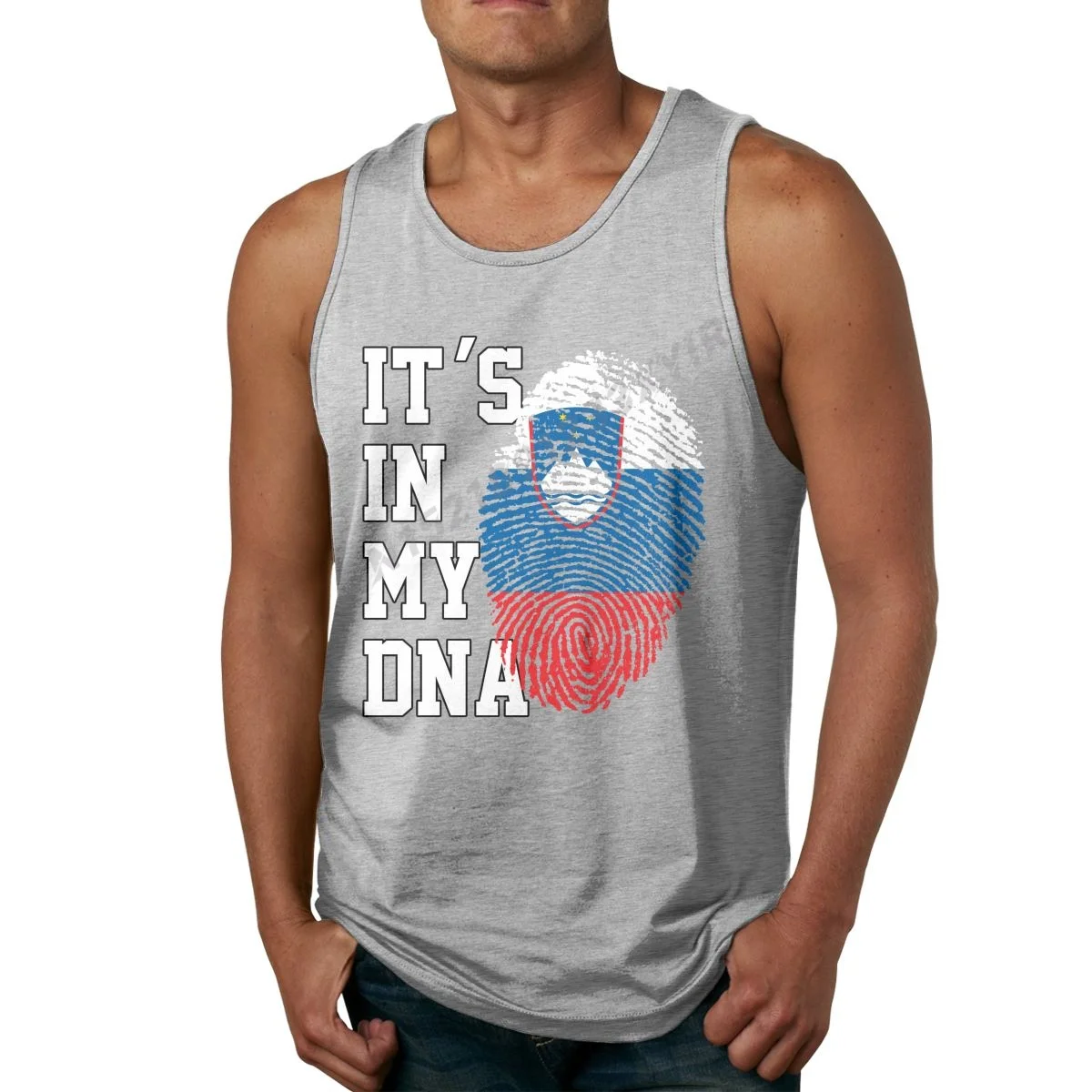 

Men Tank Top IT'S IN MY DNA Slovenia Flag Slovenian Fans TankTop Men's Shirt 100% Cotton S-3XL O-neck Sleeveless Cool Summer