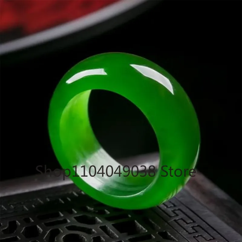 Натуральное зеленое нефритовое кольцо Hetian китайский амулет из яшмы модные