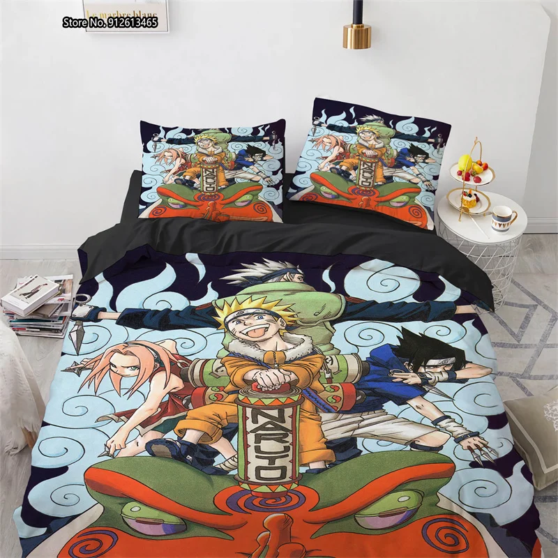 

3D Animated Naruto Digital Printed Bedding Comforter Pillowcase Bedroom Decoration Single Double King Queen Size Home Textile