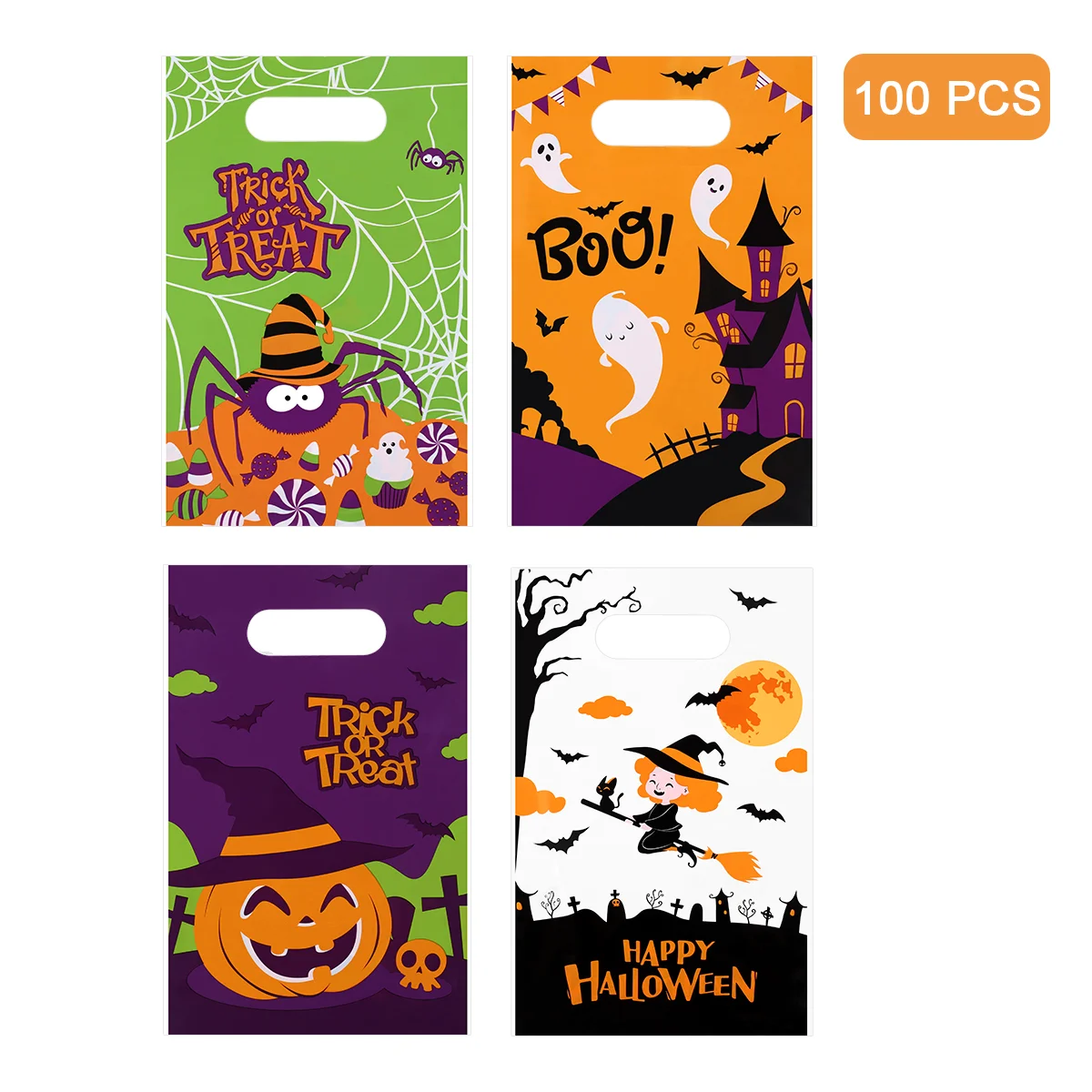 

100pcs Pumpkin Bag Goodie Bags for Party Bags Of Sweets Bags Party Bag