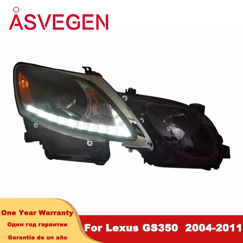 Car Lights For Lexus GS350 Headlight 2004-2011 HID LED Daytime Running Light Turn Signal Lamps Low High Beam Follow-up Crack