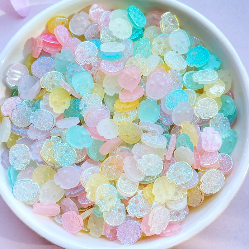 

Новинка, милая Смешанная Мини-фигурка черепа из смолы, поделки с плоским основанием, кабошон, украшение, изготовление ювелирных изделий, акс...