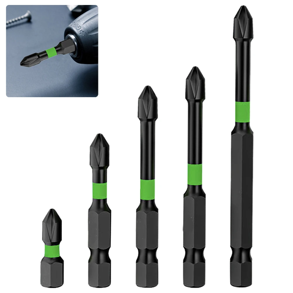 

5pcs Screwdriver Bits Magnetic Batch Head Impact Strong Cross High Hardness Screwdriver Alloy Steel Anti Non-slip Screwdriver