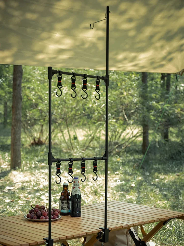 TARKA Camping Shelf Lantern Stand Picnic Tableware Hanging Rack Portable Detachable Aluminium Alloy Light Hanger