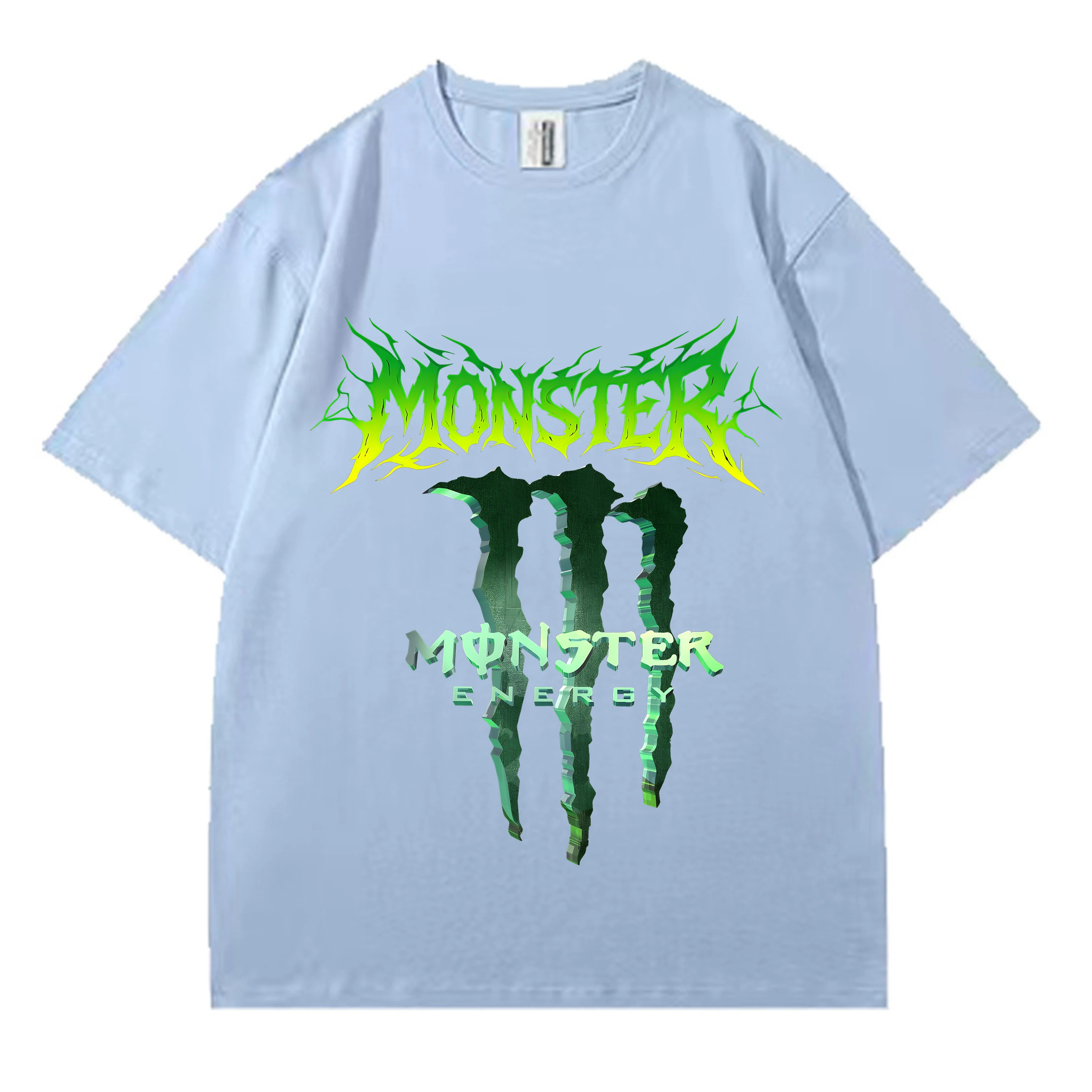 Фото Monster Energy Модная удобная уличная одежда для спорта на открытом воздухе Повседневная футболка Уникальная индивидуальная модная футболка свободного кроя для Casu №2