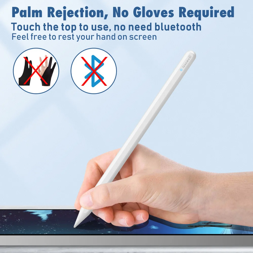 

For iPad Pencil with Palm Rejection Tilt, 12th Gen Pen for Apple Pencil 2 1 iPad Pen 2021 2020 2018 2019 for Apple Pen