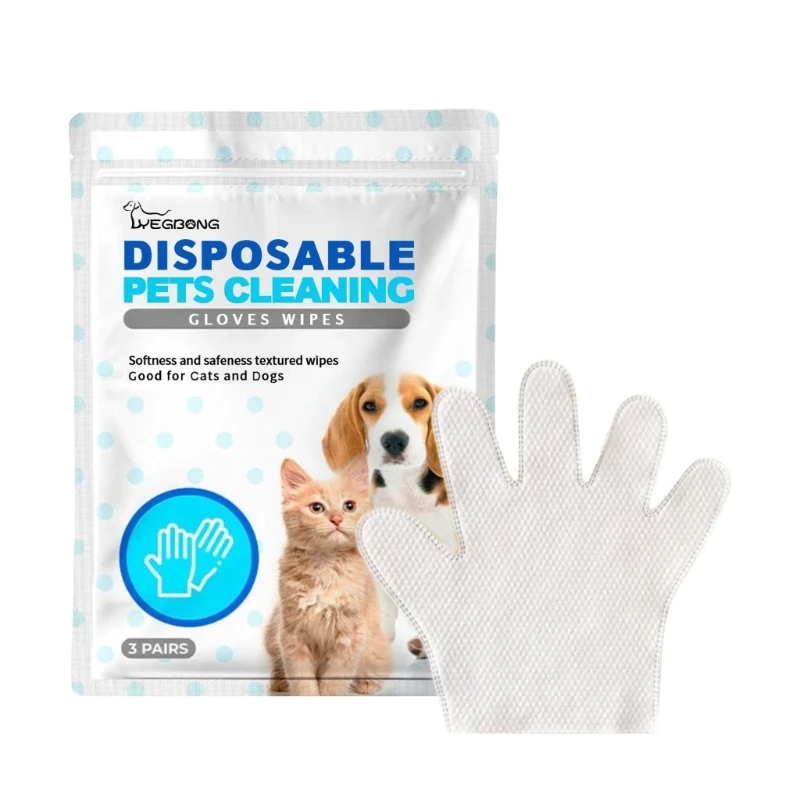 

Convenient Pet Cleaning Gloves Wet Wipe Easy & Quick Pets Cleaning Without Water Drop shipping