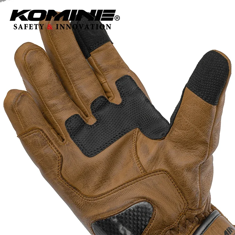 KOMINE GK-852 осенние и зимние мотоциклетные перчатки ретро из козьей кожи углеродного