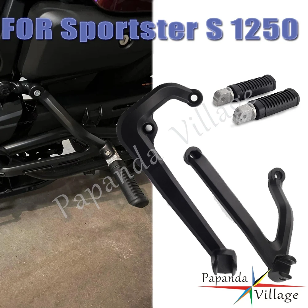 

Motorcycle Black Non-slip Rear Foot Peg Footpegs Mount Footrests Bracket Kits For Harley Sportster S 1250 RH1250 RH1250S 2021+