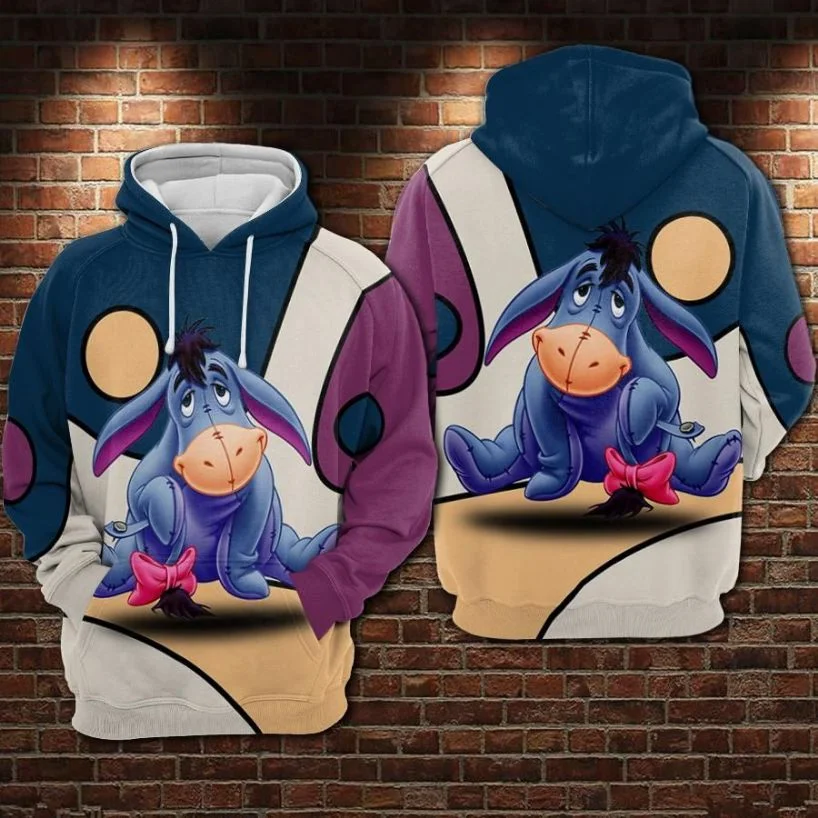 

Eeyore Cartoon Winnie The Pooh Movie Disney Over Print 3d Zip Hoodie