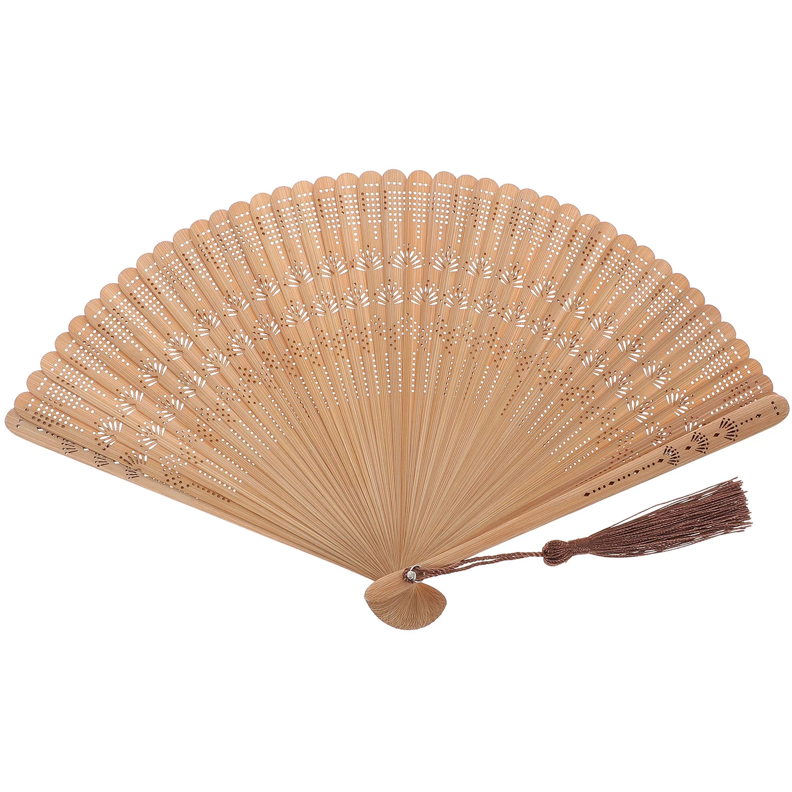 

Hand Folding Fan, Chinese Vintage Style Handheld Fan, Fan Elegant Gift for Party Wedding Dancing Decoration ( Brown )