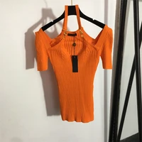 women strapless sling dress with v neck slim and short decorated with metal button hot sexy style elegant beauty 2022 summer