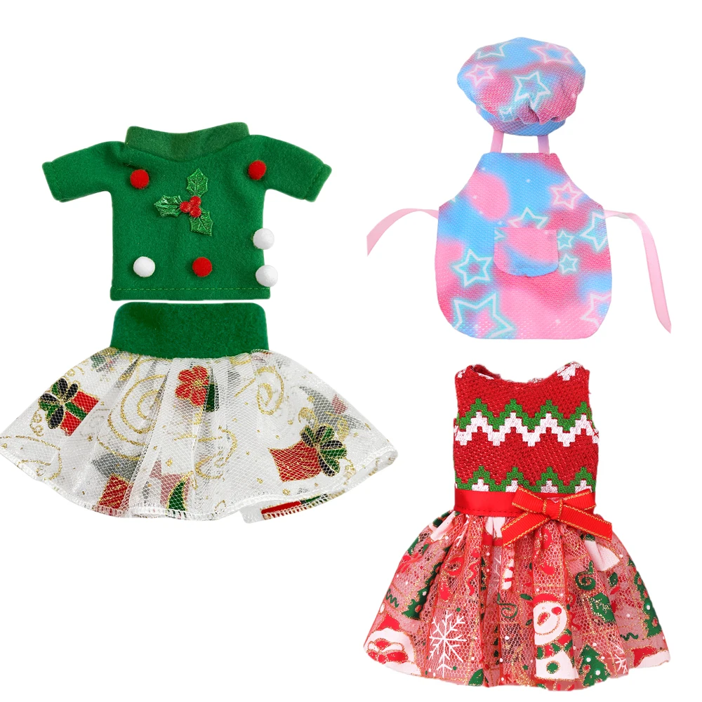 

Christmas Elf Doll Kawaii Features 3Pcs New Chef Dress LalaFanfan Dress Toy Accessories Children's Birthday Festival Gifts M85