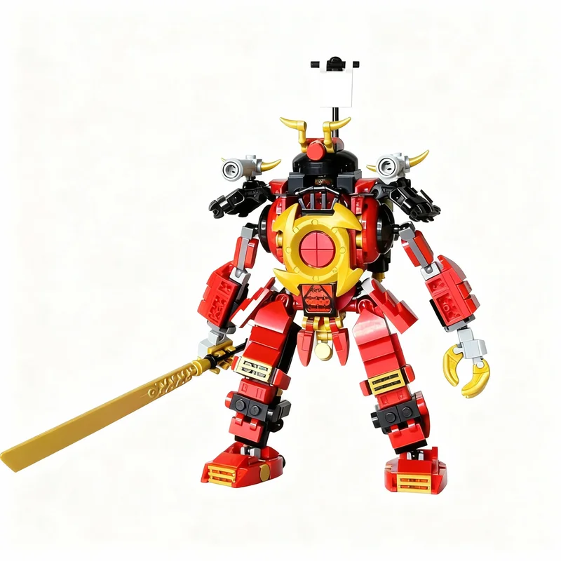 Фото Набор для сборки модели MOC Samurai X Mech Ninja Adventure из 407 деталей: Продвинутый конструктор, премиум-качество, детализированная модель, развивающая игрушка-головоломка, подарок №1