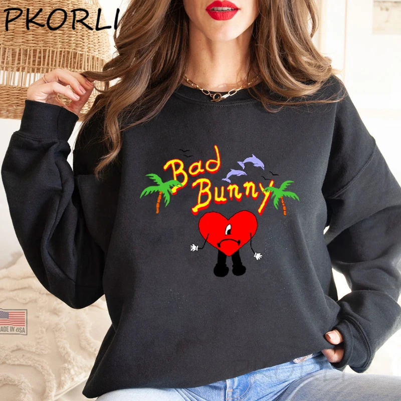 

Женская Толстовка Bad Bunny World's Hottest Tour 2022, летняя толстовка с круглым вырезом Yonaguni Target Grand Canyon