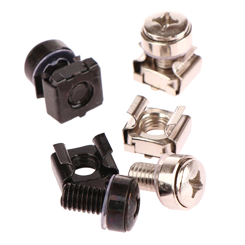 

10PCS M6X16mm Stainless Steel Rack Mount Cage Nuts Screws Washers For Rack Mount Server Cabinet Rack Mount Server Shelves Router