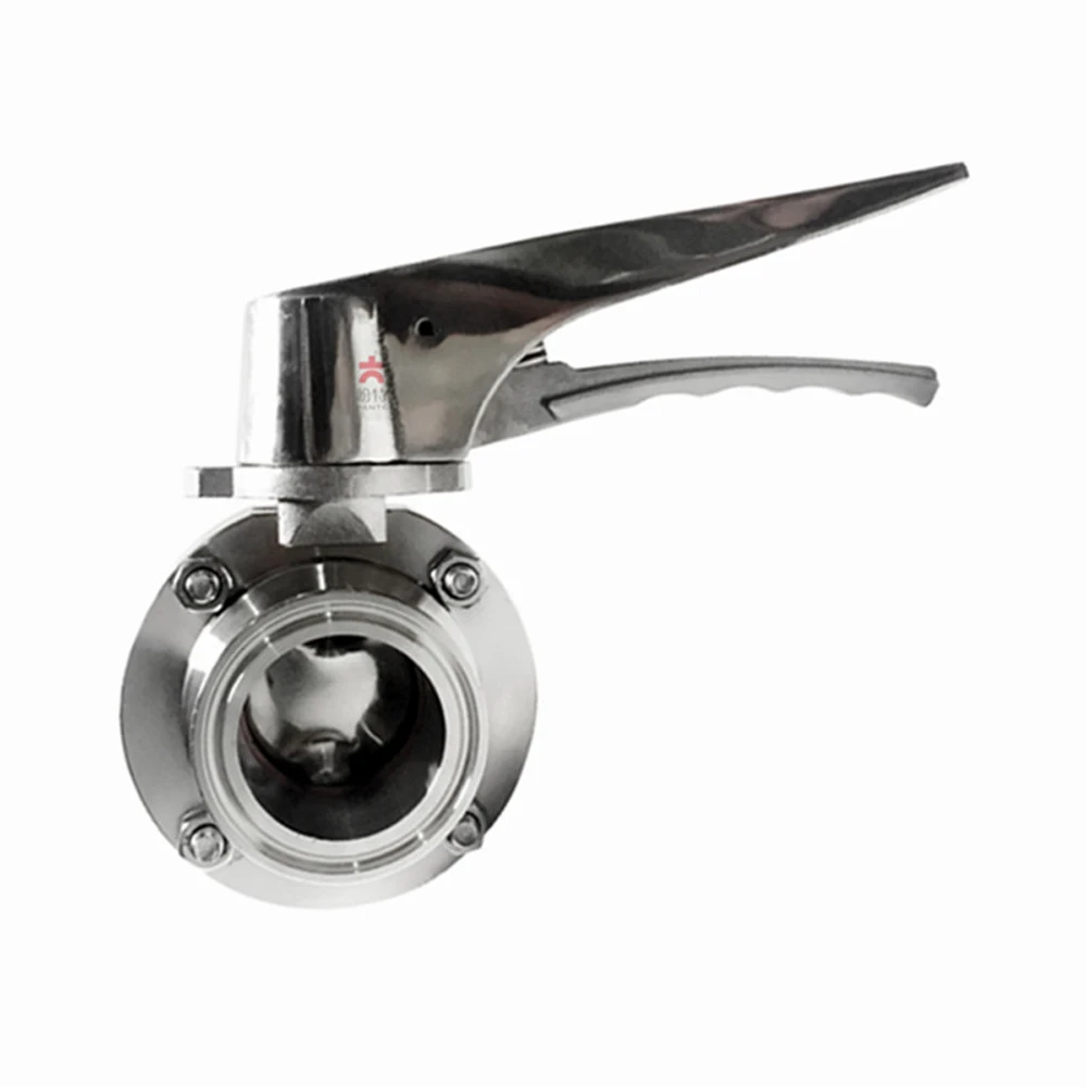 Тройной зажим санитарный клапан-бабочка с регулятором расхода 57/63/76/89/102/108 мм