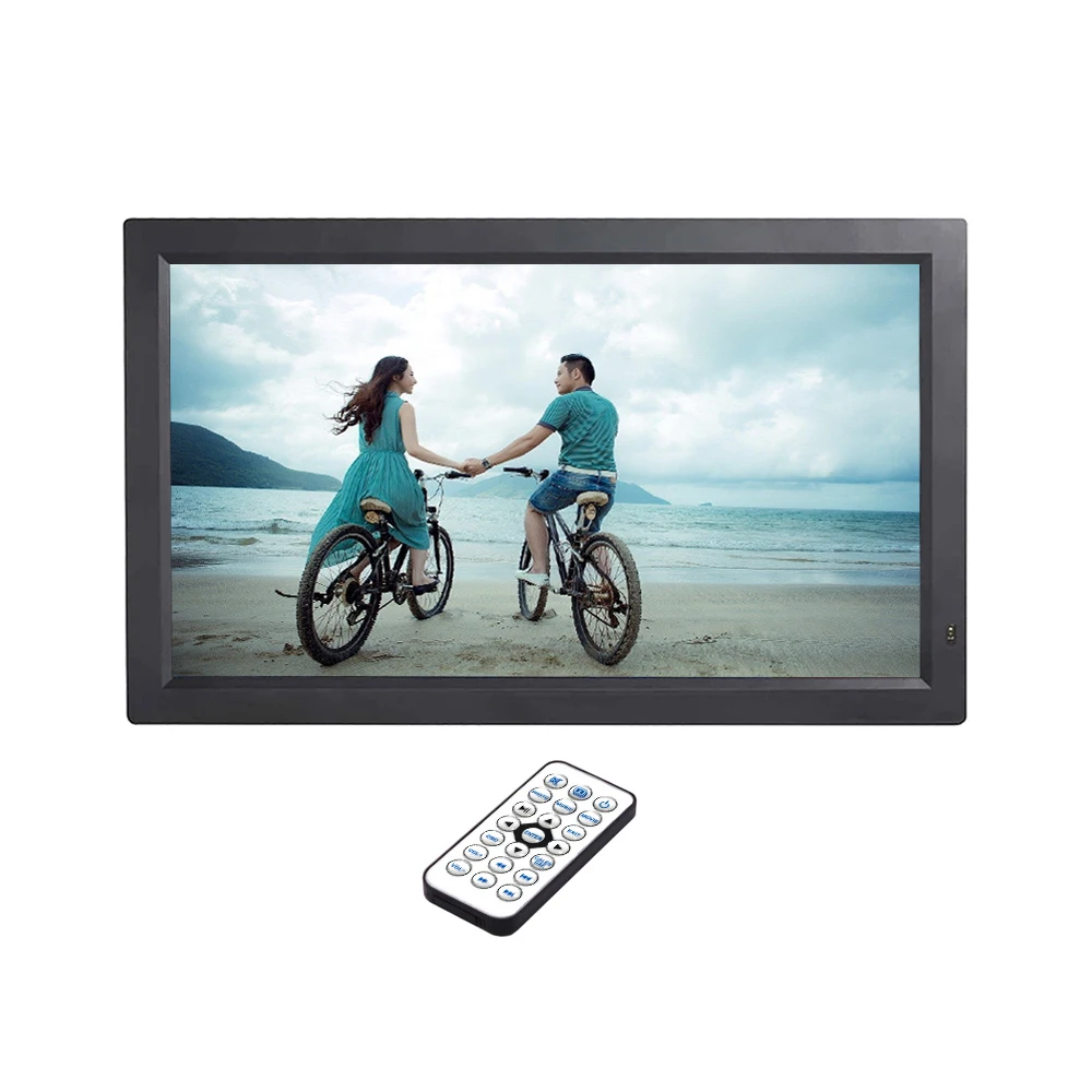 Поддержка календаря часов видео музыки черный цвет 24 дюйма Цифровая фоторамка с