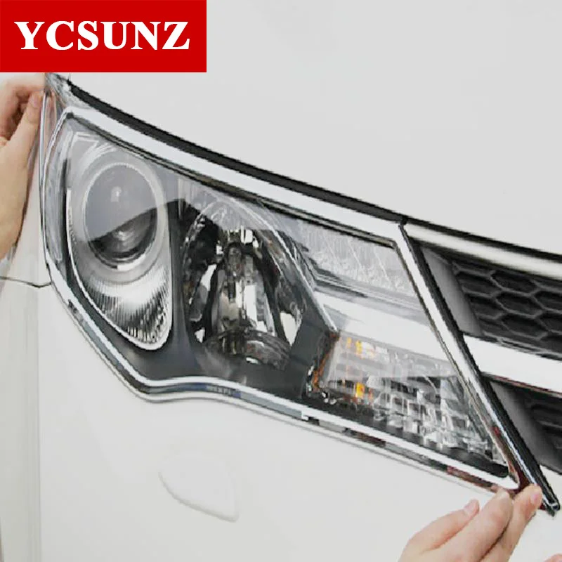 

Для Toyota Rav4 2013 2014 2015 хромированный головной светильник s крышка аксессуары передний светильник Капот Части Ycsunz