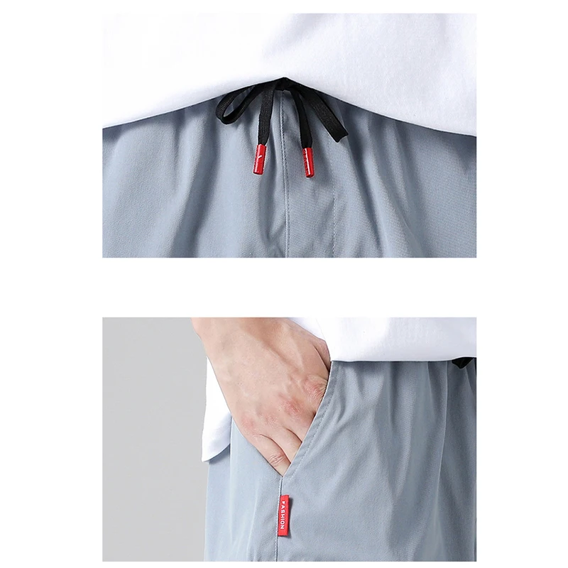 Men Flap Pocket Drawstring Waist Shorts Summer Casual Jogging Sport Pants Running Multi-pocket Overalls Straight Loose