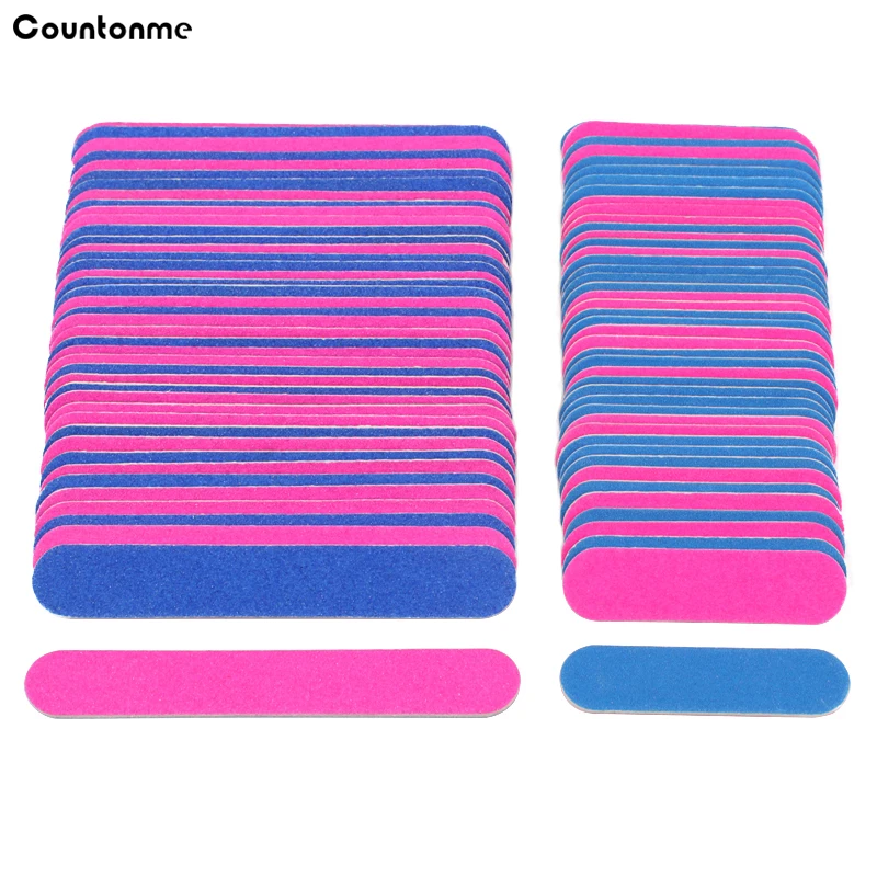 

100Pcs Mini Wood Nail Files Disposable Double-sided Pedicure Grinding Nail Manicure Tools 180/240 Wooden Nail Buffer Thick Stick